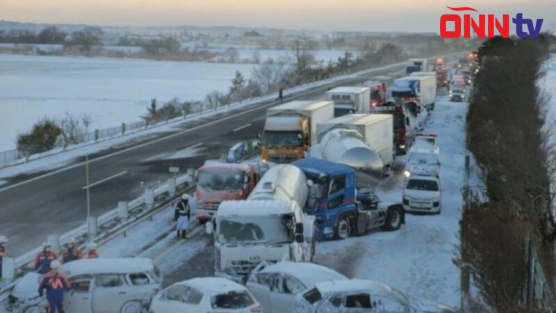 Yollar buz bağladı: 130 avtomobil bir-birinə çırpıldı və...